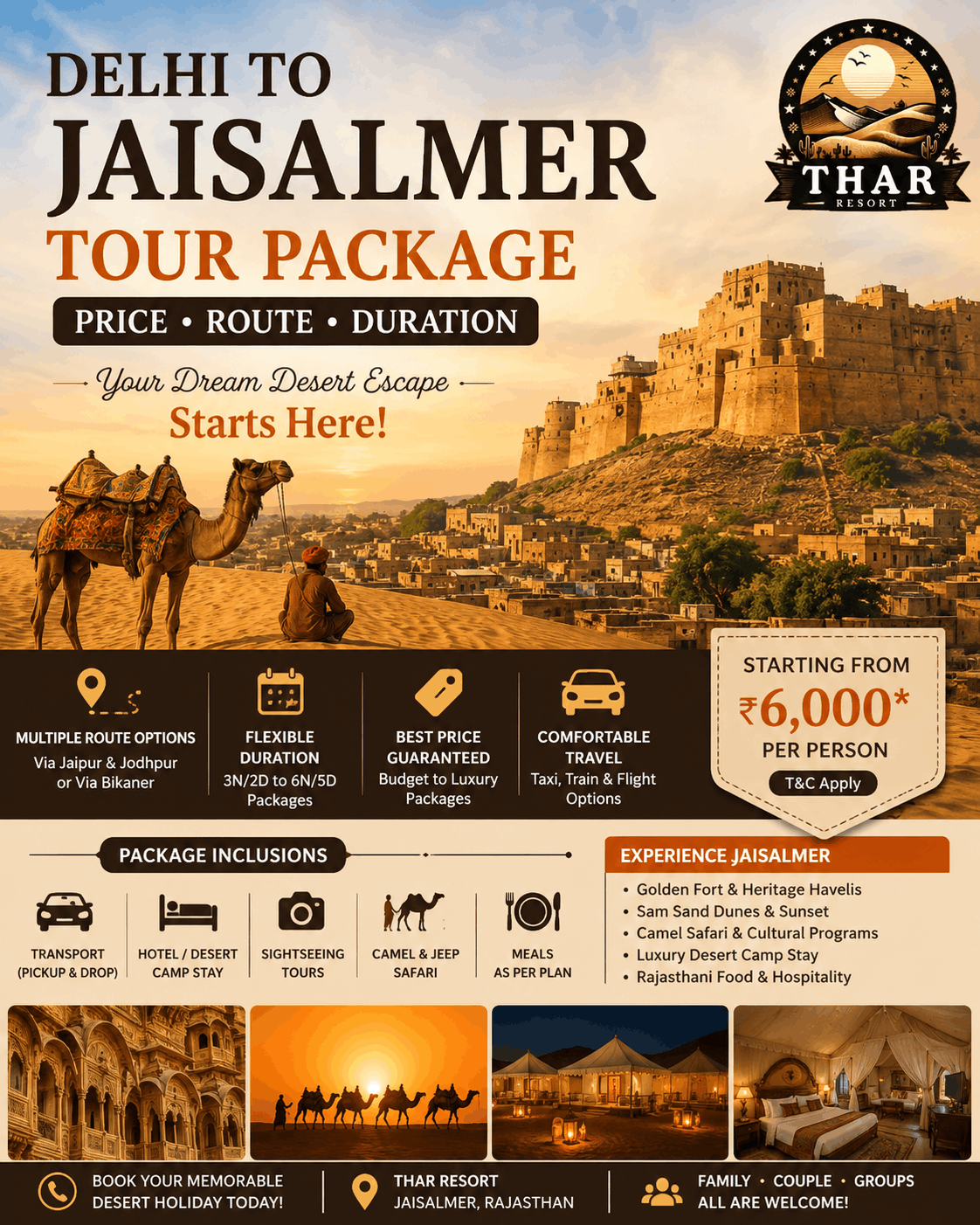 Delhi to Jaisalmer Tour Package