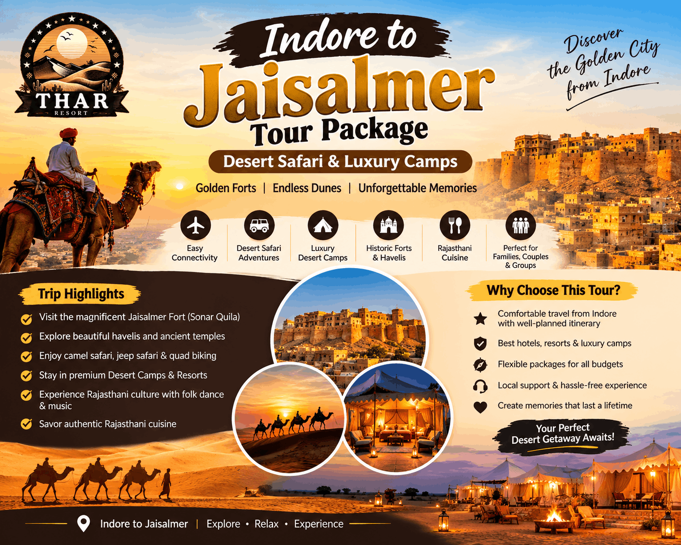 Indore to Jaisalmer Tour Package